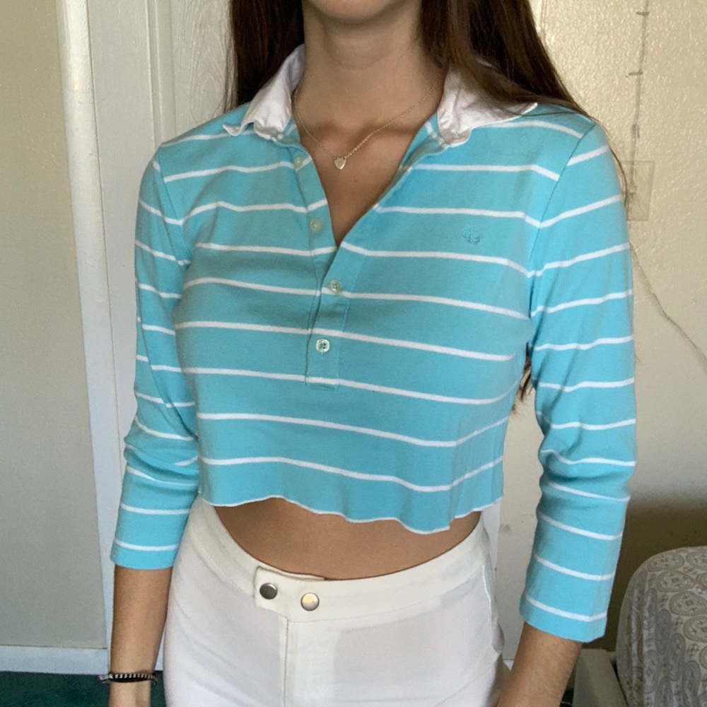 Blue Cropped Ralph Lauren Polo